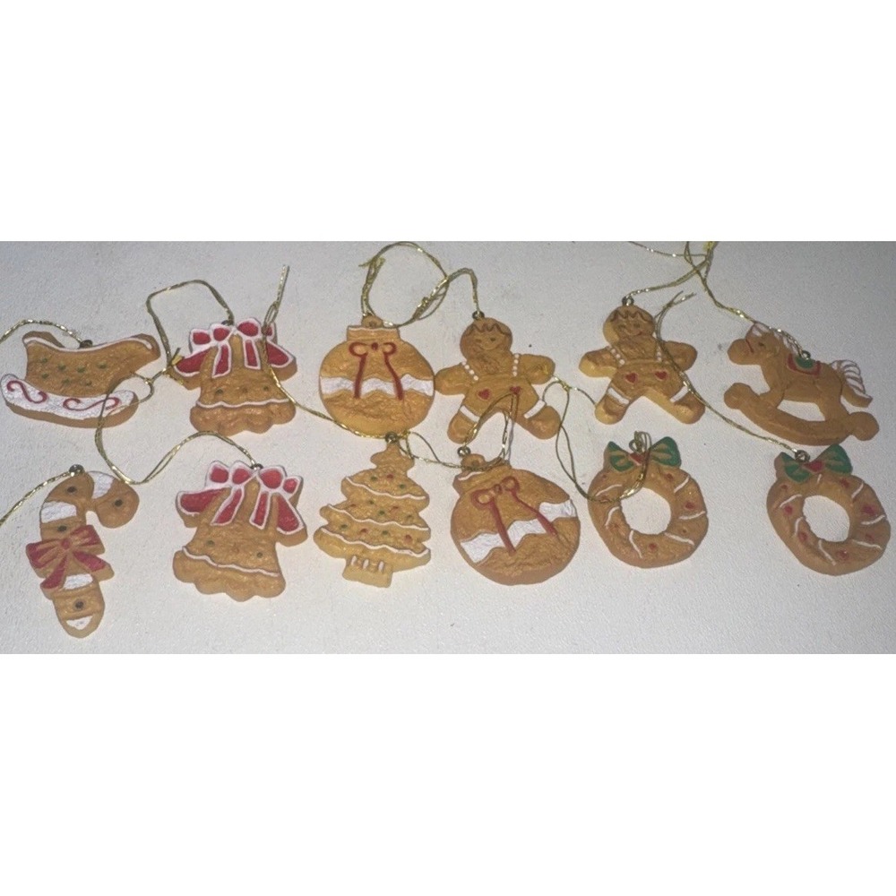 Lot 12 Vintage Resin Gingerbread Ornaments Gingerbread Men Gingerbread‎ Village